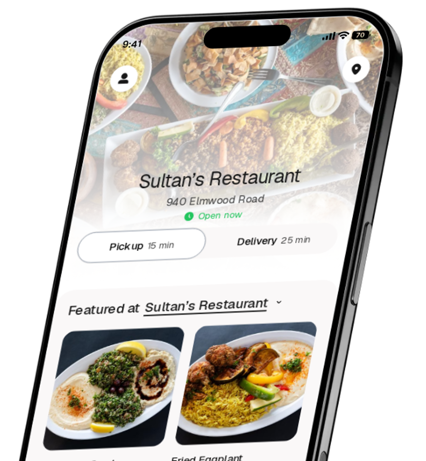 Sultan’s Restaurant app preview